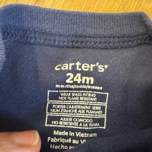Carter's Navy Blue Toddler Pajamas 24M with Tiger and Koala - Picture 3 of 4